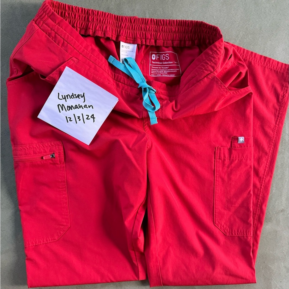 Figs Awesome Red Scrub Pants